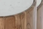 PRITI COFFEE TABLE SET OF 3 WOOD MARBLE 75X75X25