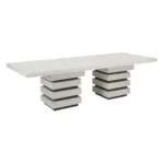 PRITI Meditation Rectangle Dining Table - White Outdoor Dining Table