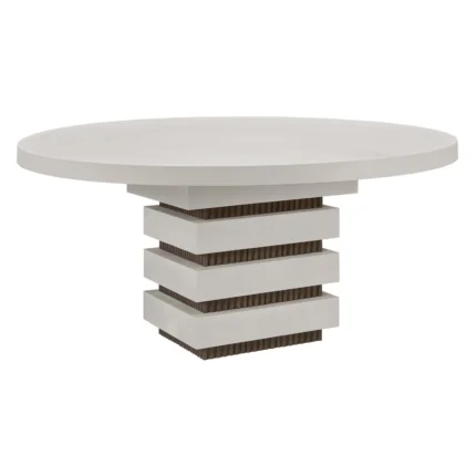 PRITI Meditation Round Dining Table - White Outdoor Dining Table