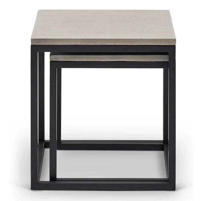 PRITI Stax Concrete Nesting End Table (Set of 2)