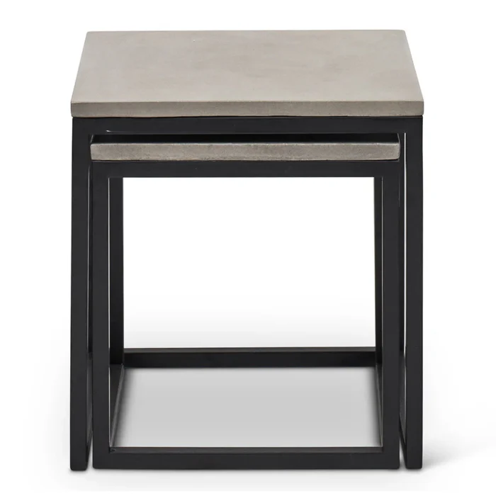 PRITI Stax Concrete Nesting End Table (Set of 2)