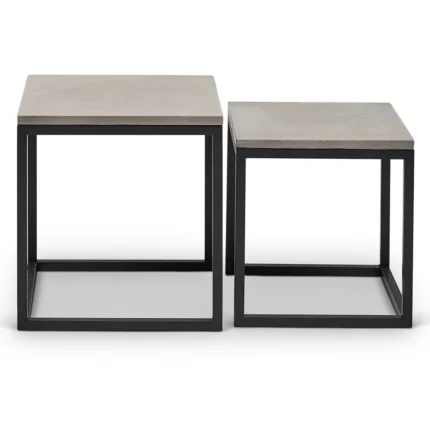 PRITI Stax Concrete Nesting End Table (Set of 2)