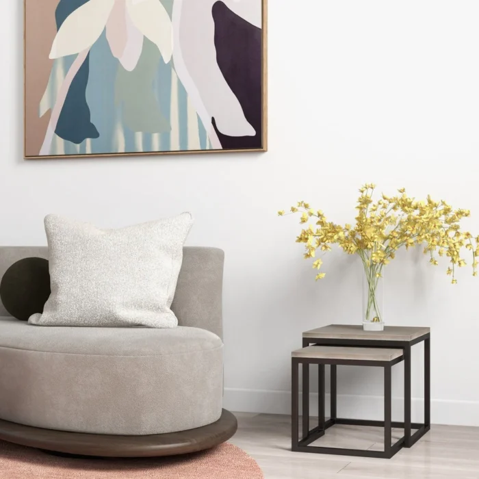 PRITI Stax Concrete Nesting End Table (Set of 2)
