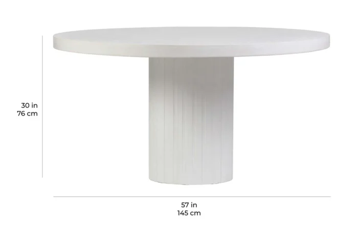 PRITI Tama Round Dining Table - Slate Gray Outdoor Dining Table