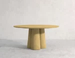 PRITI Irvine Concrete Circular Dining Table Red Cement Handmade