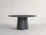 PRITI Irvine Concrete Circular Dining Table Red Cement Handmade