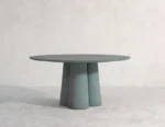 PRITI Irvine Concrete Circular Dining Table Red Cement Handmade