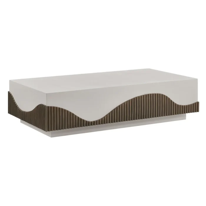 PRITI Rectangle Coffee Table - White Outdoor Coffee Table