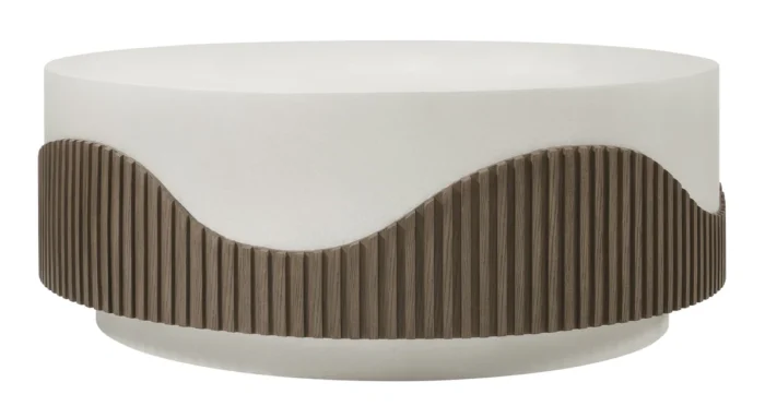 PRITI Round Coffee Table - White Outdoor Coffee Table