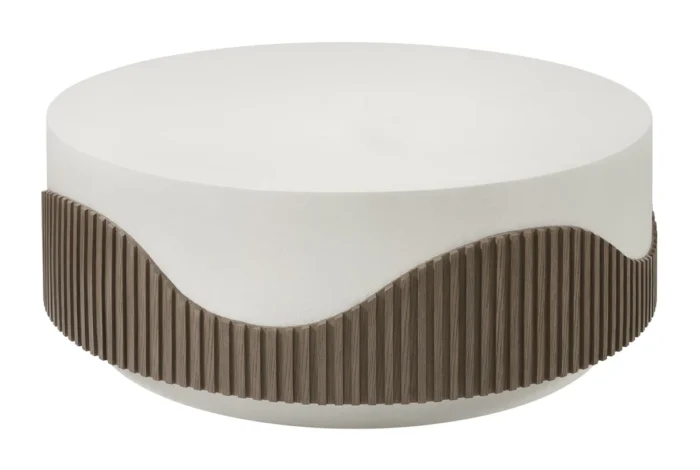 PRITI Round Coffee Table - White Outdoor Coffee Table