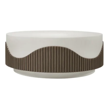 PRITI Round Coffee Table - White Outdoor Coffee Table