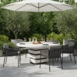 Exclusive Round White Outdoor Dining Table -Priti