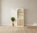 Narrow storage cabinet with doors