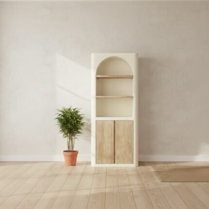 Narrow storage cabinet with doors