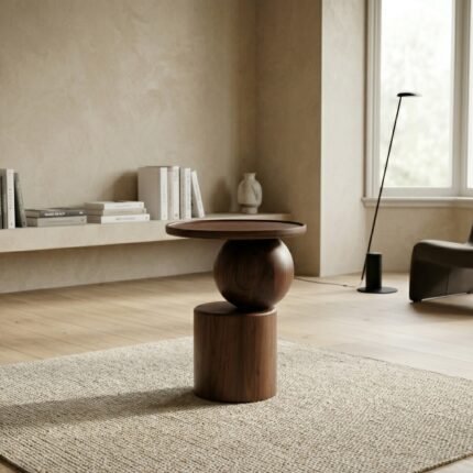 Sereni Seat – Modern Beige Accent Lounge Chair with Solid Wood Frame