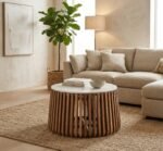 COFFEE TABLE MARBLE WOOD WHITE