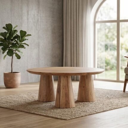 COFFEE TABLE WOOD 100X100X43