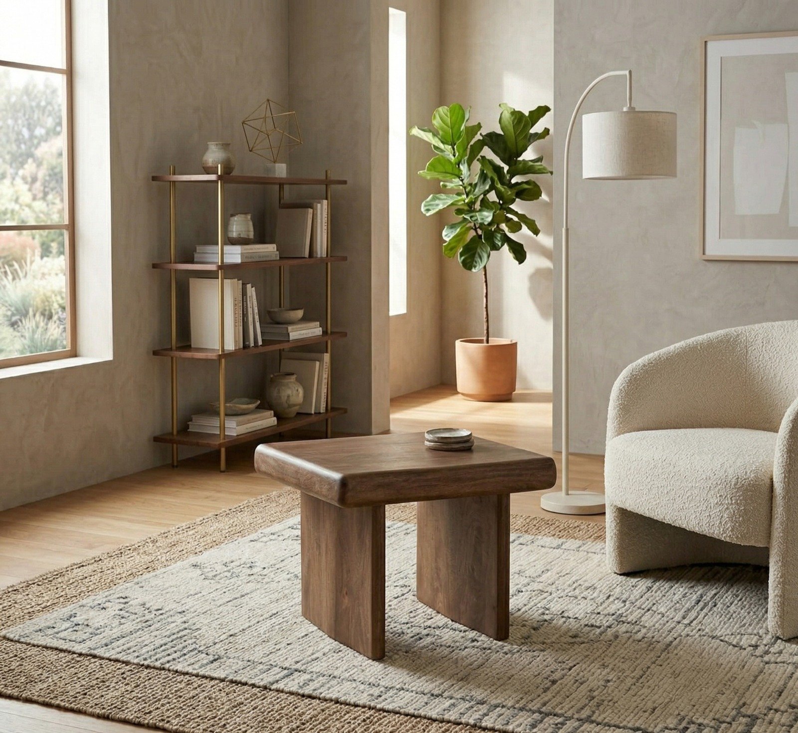 PRITI BROWN WOOD COFFEE TABLE PRITI BROWN WOOD COFFEE TABLE