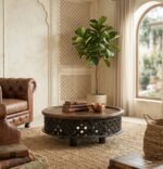 PRITI DISTRESSED BLACK COFFEE TABLE