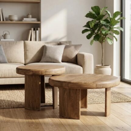 PRITI Set of 2 BROWN COFFEE TABLE