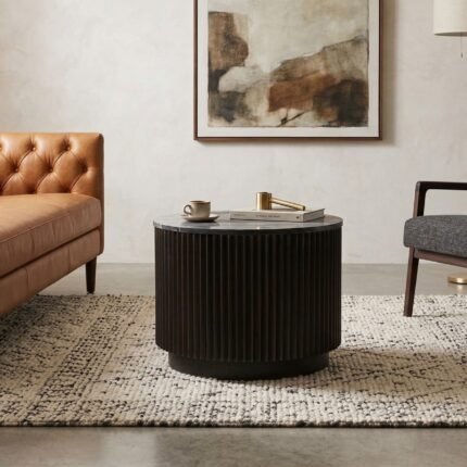 PRITI TABLE METAL MARBLE BLACK