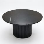 COFFEE TABLE MARBLE WOOD BLACK - Image 2
