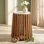 SIDE TABLE MARBLE WOOD WHITE - Image 3