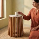 SIDE TABLE MARBLE WOOD WHITE - Image 2