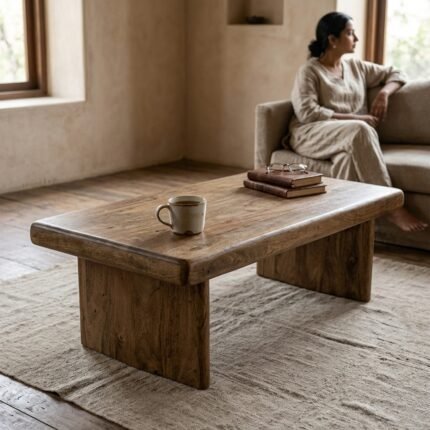 WOODEN COFFEE TABLE 140 X 70 X 45 (Solid Wood )