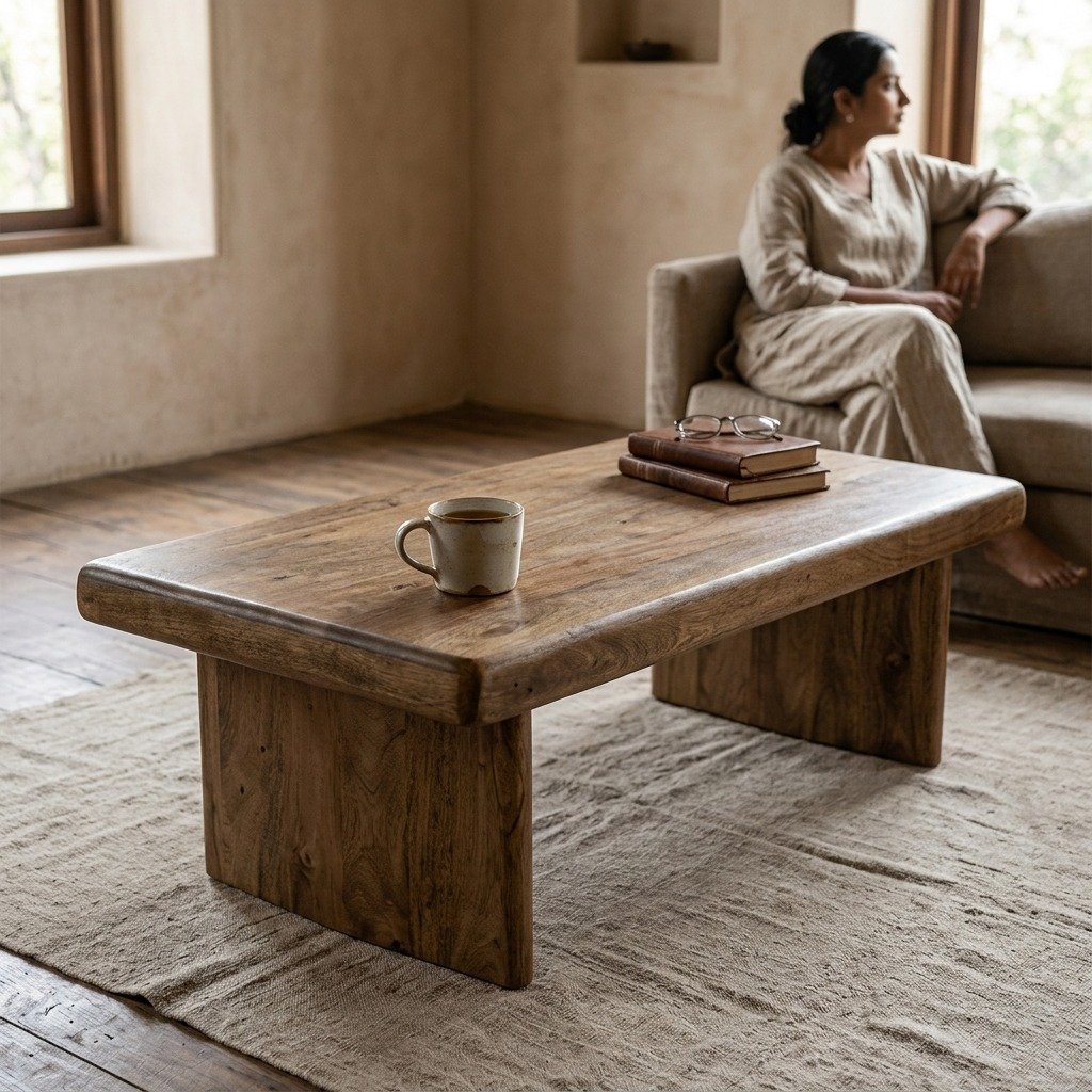 WOODEN COFFEE TABLE 140 X 70 X 45 (Solid Wood ) WOODEN COFFEE TABLE 140 X 70 X 45 (Solid Wood )