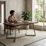 Dining Table in Wood and Brown Iron - Image 2