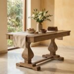 Mesa de comedor extensible de madera maciza