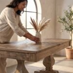 Mesa de comedor extensible de madera maciza - Image 2