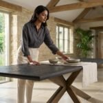 Dining Table with Black Metal - Image 4