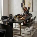 PRITI Dining Table with Black Brass Accents - Image 2