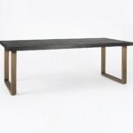 PRITI Dining Table with Black Brass Accents