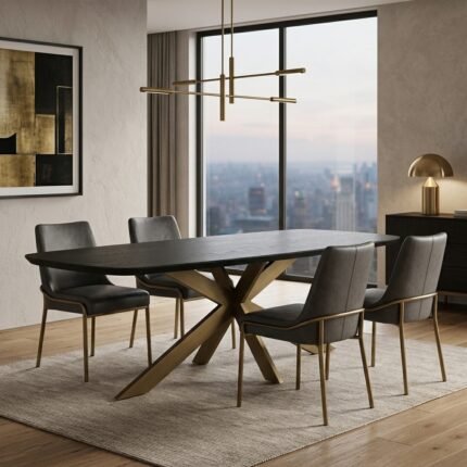 PRITI Oval Wooden Dining Table