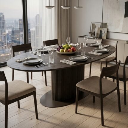 PRITI Oval Wooden Table