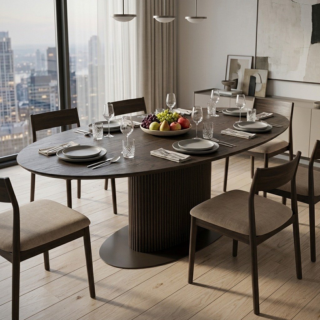 PRITI Oval Wooden Table PRITI Oval Wooden Table