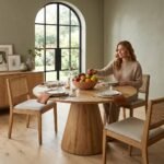 PRITI Round Dining Table Bleached