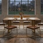 PRITI Wood and Metal Dining Table - Image 3