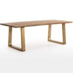 PRITI Wood and Metal Dining Table