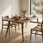Solid Wood Rectangular Dining Table – L175 cm