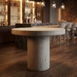Exclusive PRITI Bar Concrete Round Bar Table - Image 2