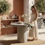 Exclusive PRITI Bar Concrete Round Bar Table