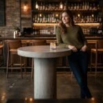 Exclusive PRITI Bar Concrete Round Bar Table