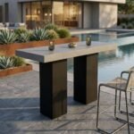 Outdoor Bar Table Grey Contemporary - Priti - Image 3
