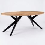 PRITI Oval Dining Table Wood Top