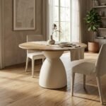 PRITI Round Dining Table – Seats 5-6 People, 130 cm Diameter - Image 2