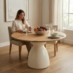 PRITI Round Dining Table – Seats 5-6 People, 130 cm Diameter